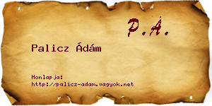 Palicz Ádám névjegykártya